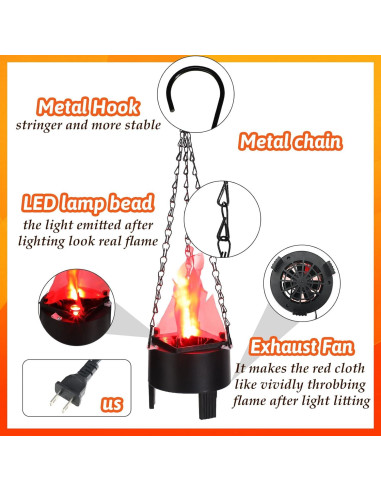 Lámpara de Llama Falsa LED 3 Pcs Macarrie 110V Decoración