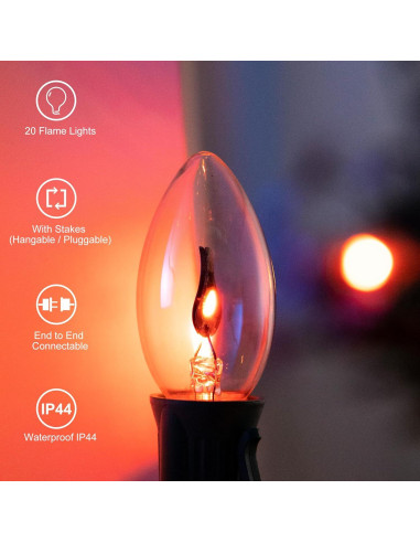 Luces de Cuerda de Llama Parpadeante C9 Beauty World 7.37m