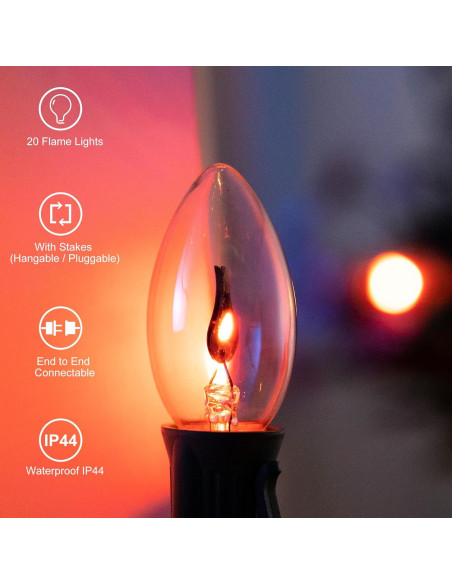 Luces de Cuerda de Llama Parpadeante C9 Beauty World 7.37m