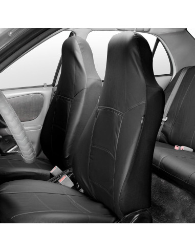 Cubiertas de Asiento de Cubo FH Group PU Cuero Negro - Ajuste Universal