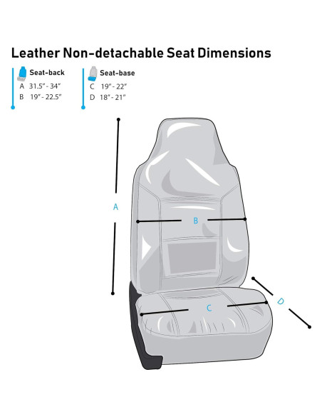 Cubiertas de Asiento de Cubo FH Group PU Cuero Negro - Ajuste Universal