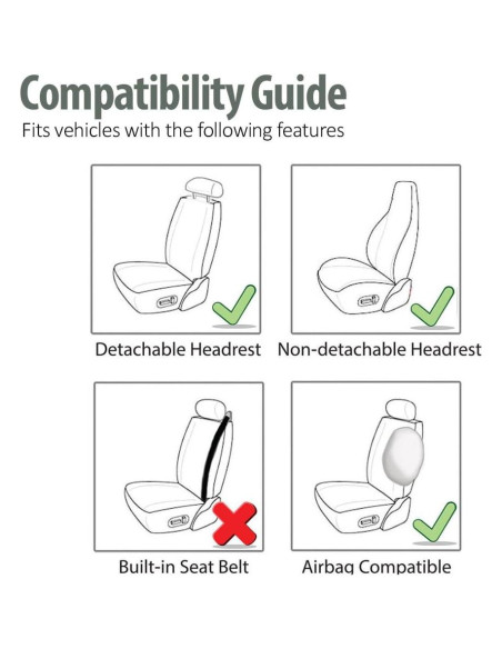 Cubiertas de Asiento de Cubo FH Group PU Cuero Negro - Ajuste Universal