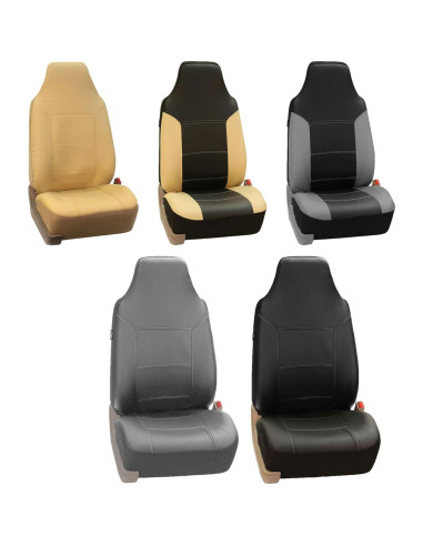 Cubiertas de Asiento de Cubo FH Group PU Cuero Negro - Ajuste Universal