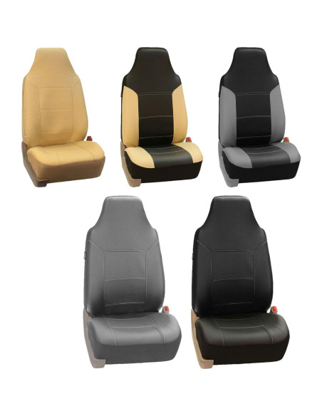 Cubiertas de Asiento de Cubo FH Group PU Cuero Negro - Ajuste Universal