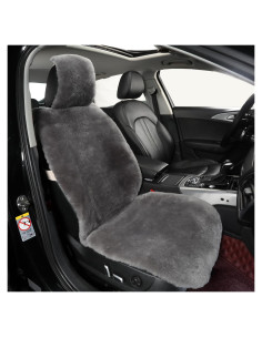 Cubierta de Asiento de Piel de Oveja AGFNGE Gris Universal