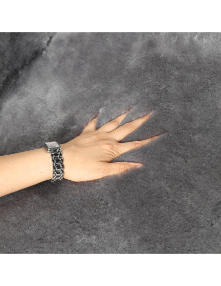 Cubierta de Asiento de Piel de Oveja AGFNGE Gris Universal