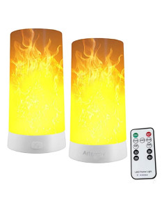 Luz LED Efecto Llama Artermy, 2 Bombillas Recargables USB
