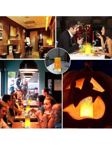 Luz LED Efecto Llama Artermy, 2 Bombillas Recargables USB