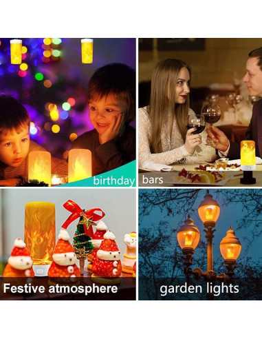 Luz LED Efecto Llama Artermy, 2 Bombillas Recargables USB