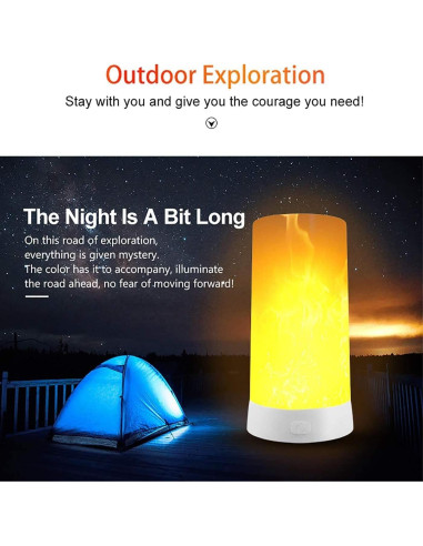 Luz LED Efecto Llama Artermy, 2 Bombillas Recargables USB