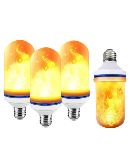Bombillas Efecto Llama Yizco E26 - 4 Modos, Paquete de 4