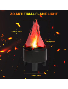 Lámpara de Llama Simulada 3D Frigatebird FFL01 23cm 2