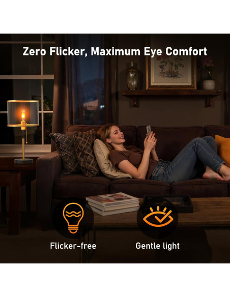 Bombillas LED de Llama Hompavo - Paquete de 2, 3W, E26