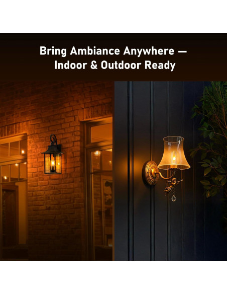 Bombillas LED de Llama Hompavo - Paquete de 2, 3W, E26