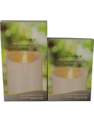 Vela Exterior Sin Llama Luminara 12.7 cm Marfil con Temporizador