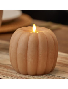 Vela LED Sin Llama Calabaza Alta Luminara 14.5x13.9cm Temporizador 2