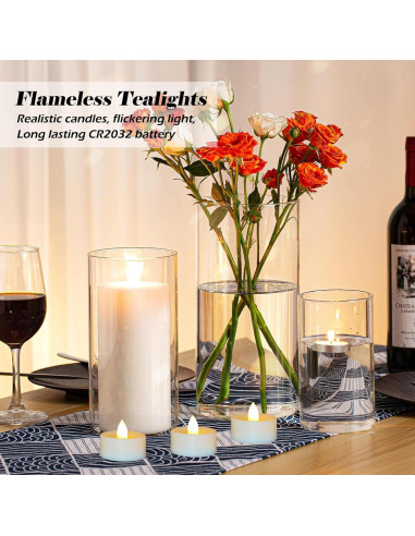 Paquete de 36 Velas LED Sin Llama Jingtech 3.81 cm Duraderas