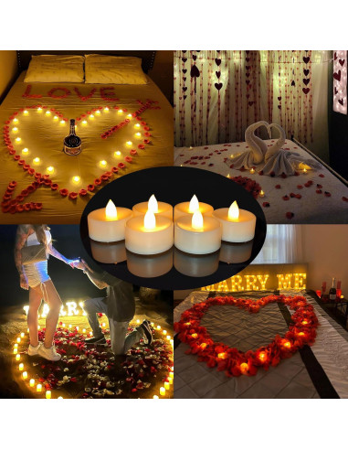 Paquete de 36 Velas LED Sin Llama Jingtech 3.81 cm Duraderas