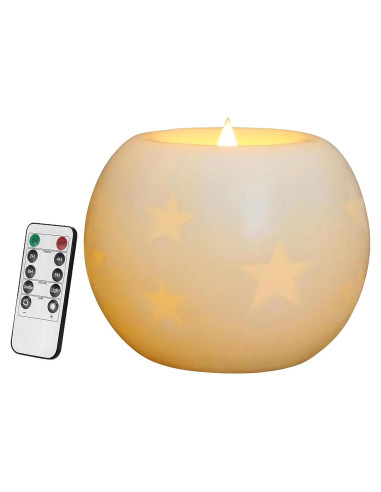 Vela LED Esférica CVHOMEDECO 12.7 cm con Control Remoto