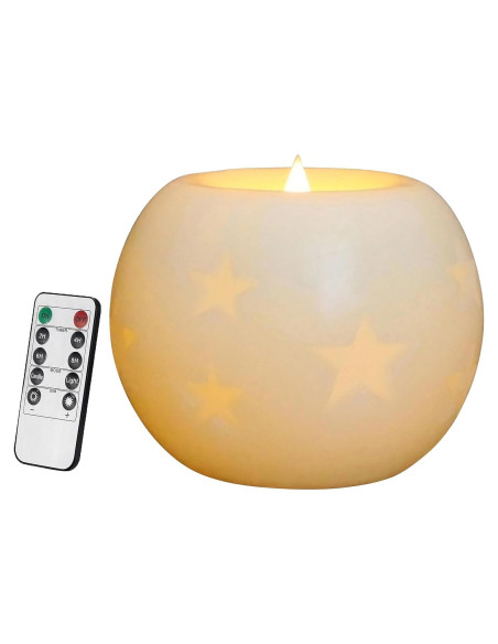 Vela LED Esférica CVHOMEDECO 12.7 cm con Control Remoto