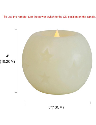 Vela LED Esférica CVHOMEDECO 12.7 cm con Control Remoto