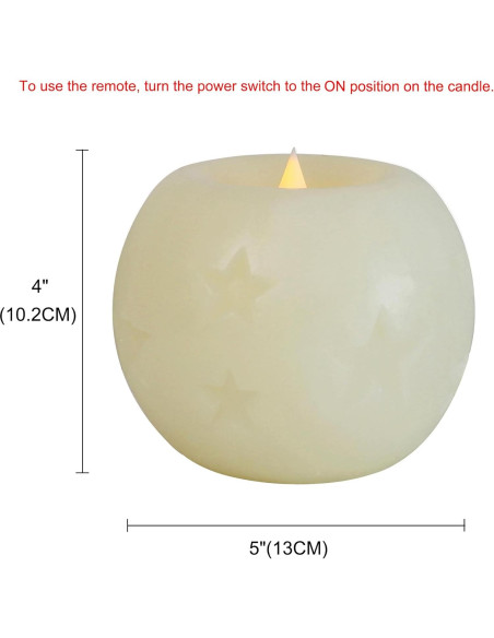 Vela LED Esférica CVHOMEDECO 12.7 cm con Control Remoto