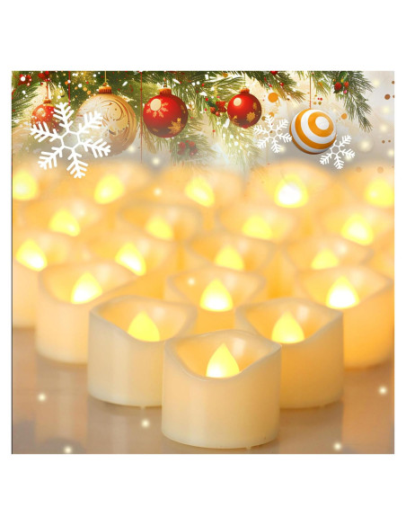 Velas LED Sin Llama Jingtech 48 Piezas Blancas Cálidas