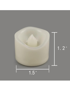 Velas LED Sin Llama Jingtech 48 Piezas Blancas Cálidas 2
