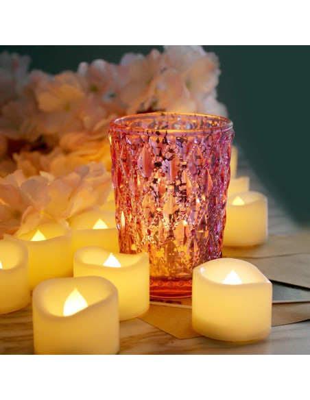 Velas LED Sin Llama Jingtech 48 Piezas Blancas Cálidas