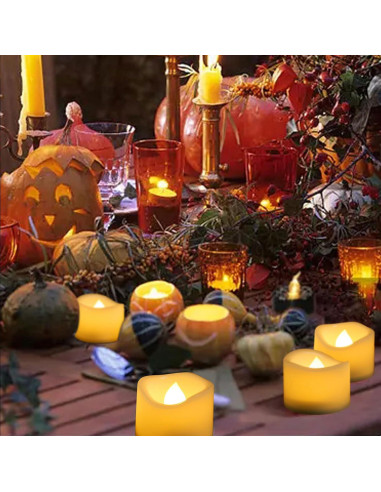 Velas LED Sin Llama Jingtech 48 Piezas Blancas Cálidas