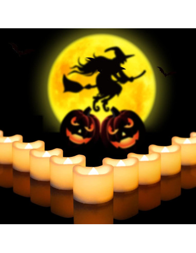 Velas LED Sin Llama Jingtech 48 Piezas Blancas Cálidas