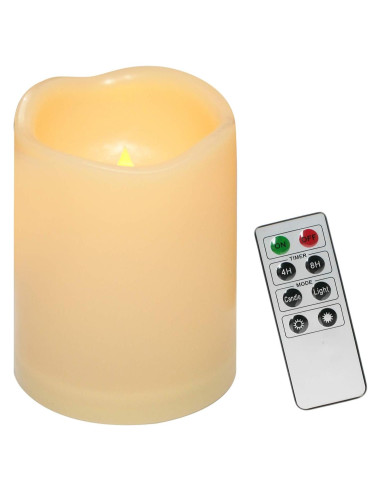 Vela LED de Pilar a Prueba de Agua Jingtech 7.62x10.16cm con Control Remoto