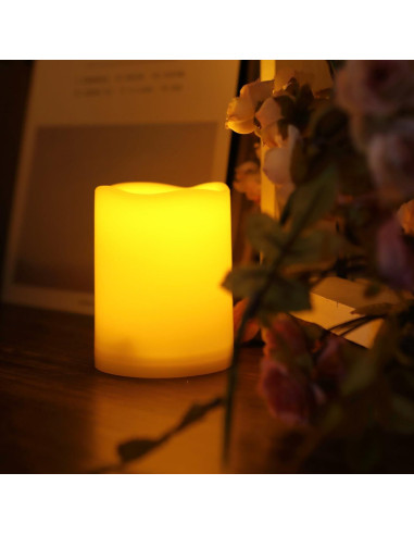 Vela LED de Pilar a Prueba de Agua Jingtech 7.62x10.16cm con Control Remoto