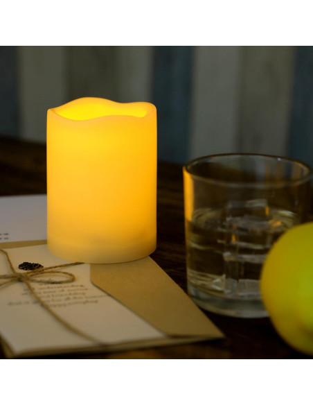 Vela LED de Pilar a Prueba de Agua Jingtech 7.62x10.16cm con Control Remoto