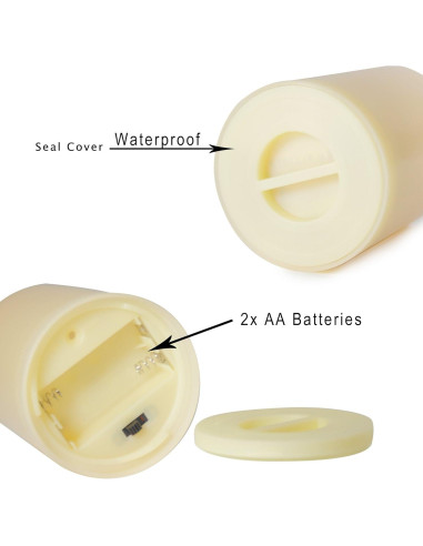 Vela LED de Pilar a Prueba de Agua Jingtech 7.62x10.16cm con Control Remoto