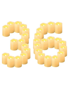 CANDLE IDEA 36 Velas LED sin llama 3.81 cm para decoración