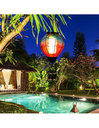 Linterna Solar de Globo Aerostático YELENEW 15x47cm Impermeable