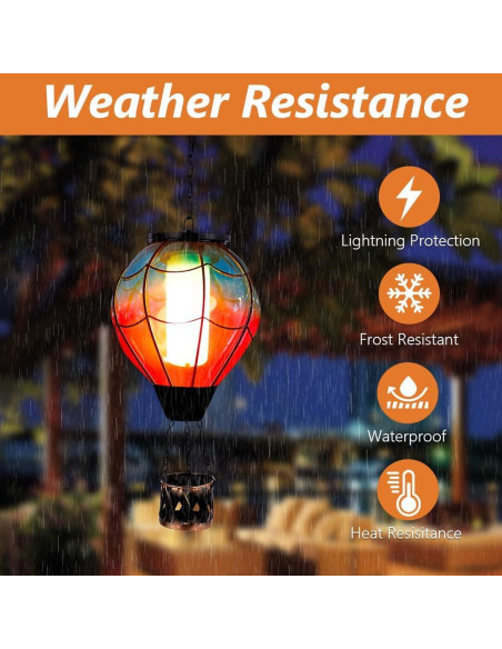 Linterna Solar de Globo Aerostático YELENEW 15x47cm Impermeable