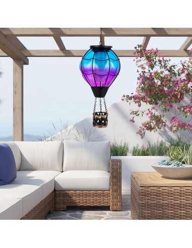 Linterna Solar de Globo Aerostático YELENEW 15x47cm Impermeable