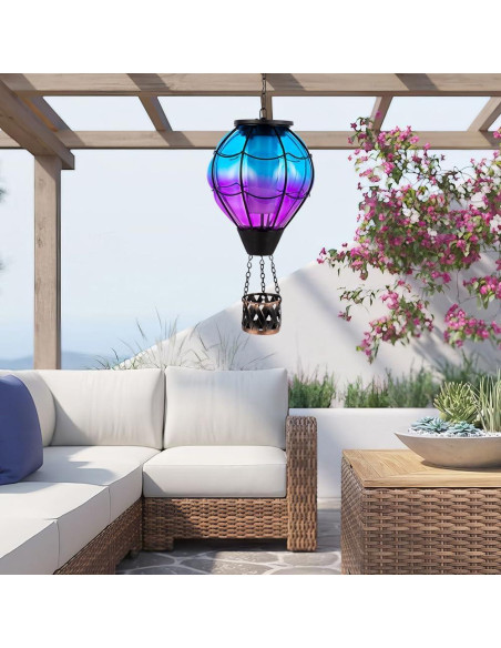 Linterna Solar de Globo Aerostático YELENEW 15x47cm Impermeable