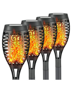 Paquete de 4 luces de antorcha solar LED Liveasily a prueba de agua