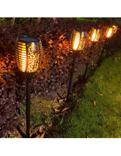 Paquete de 4 luces de antorcha solar LED Liveasily a prueba de agua 2