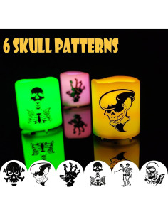 Paquete de 6 Velas Votivas LED Halloween Jingtech 3.81x4.45cm 2