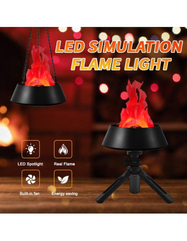 Luz LED Efecto Llama Falsa 3D Snatlly para Decoración