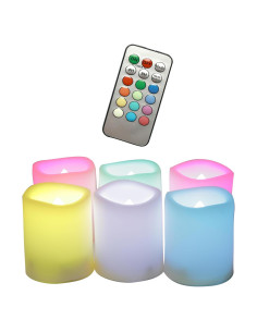 Paquete de 6 Velas LED Votivas Sin Llama Jingtech RGB