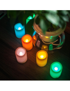 Paquete de 6 Velas LED Votivas Sin Llama Jingtech RGB 2