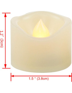 Juego de 12 Velas LED Sin Llama Jingtech 3.81 cm Ámbar 2