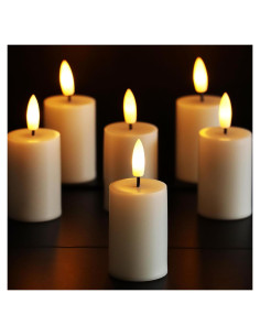 Velas LED Sin Llama Jingtech 6 Piezas con Temporizador 3D