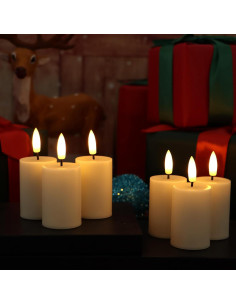 Velas LED Sin Llama Jingtech 6 Piezas con Temporizador 3D 2