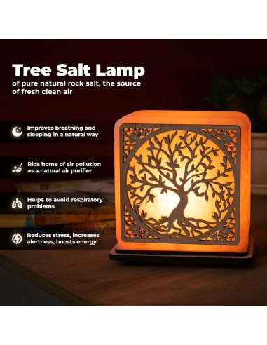 Lámpara de Sal del Himalaya DENOCH 15 cm - Purificador de Aire